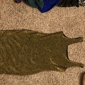 Gold midi dress size large